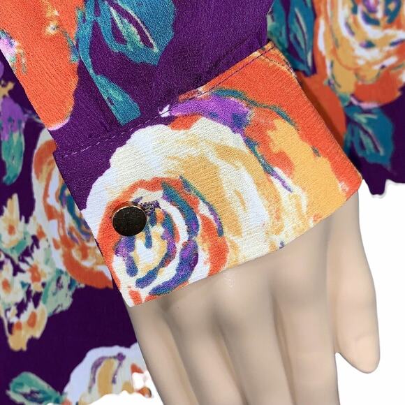 Everly Womens Dress Retro Floral Cold Shoulder Choker Collar Keyhole Small - Picture 9 of 11